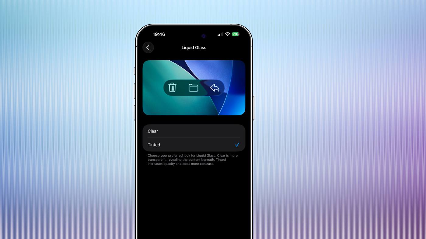 Apple adds a new toggle to make Liquid Glass less glassy