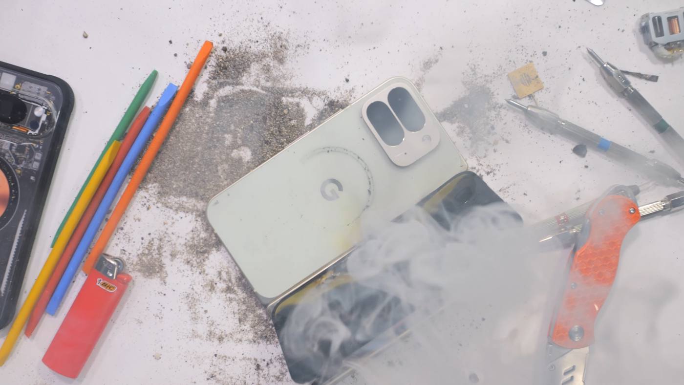 Googles Pixel 10 Pro Fold is the first to go up in smoke during a bend test JerryRigEverything says